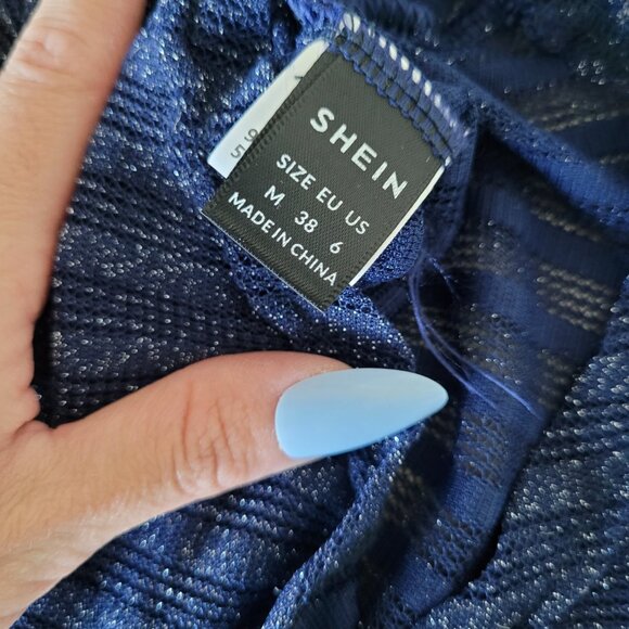 Blue Sheer Bodysuit - Picture 3 of 3